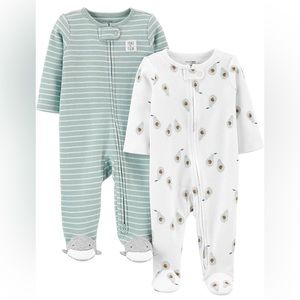 Simple Joys by Carter's Unisex Babies' 2-Way Zip Thermal Footed Sleep and Play